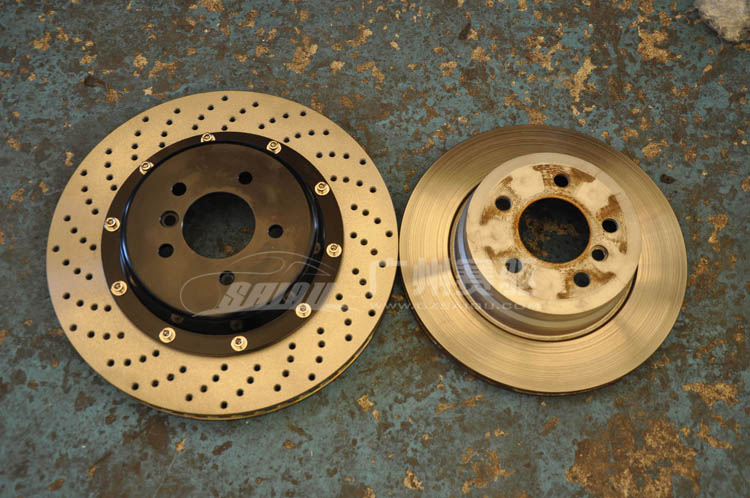 寶馬剎車(chē)改裝碟前后對(duì)比brembo剎車(chē)